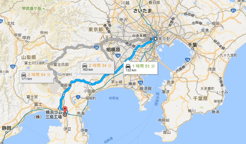 三島工場への道程